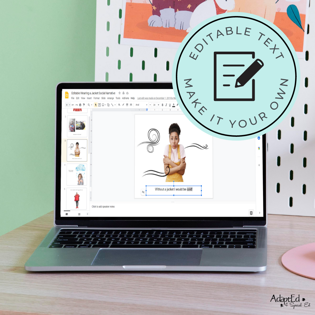 Social Skills Story: Wearing a Jacket: Editable (Printable PDF ) Social Skills - AdaptEd4SpecialEd