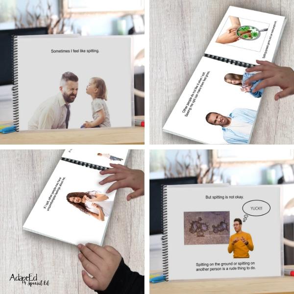 Social Narrative: Spitting: Editable (Printable PDF ) Neurodivergent Affirming - AdaptEd4SpecialEd