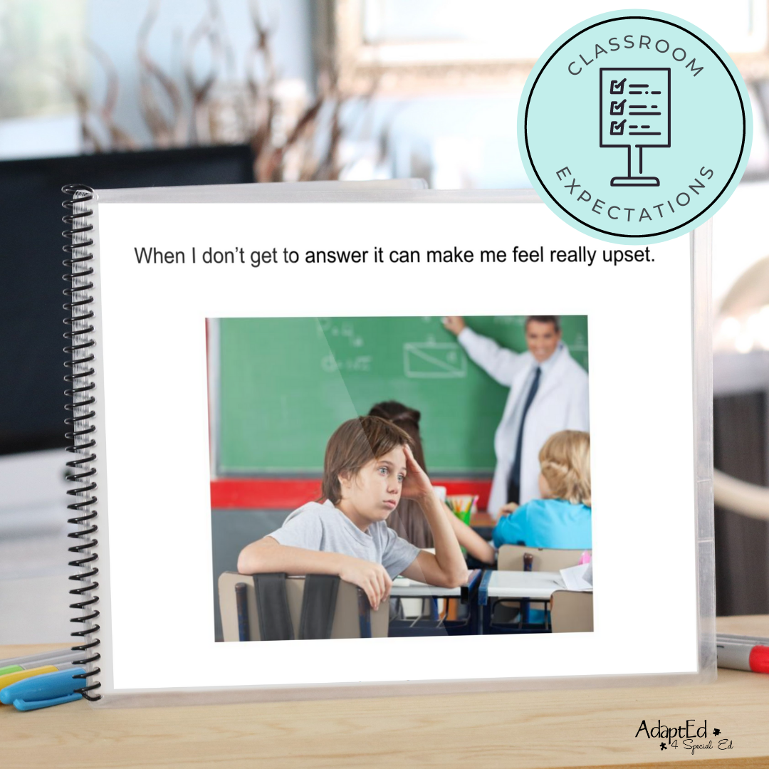 Social Skills Story: Upset When I Don't Get to Answer: Editable (Printable PDF ) School - AdaptEd4SpecialEd