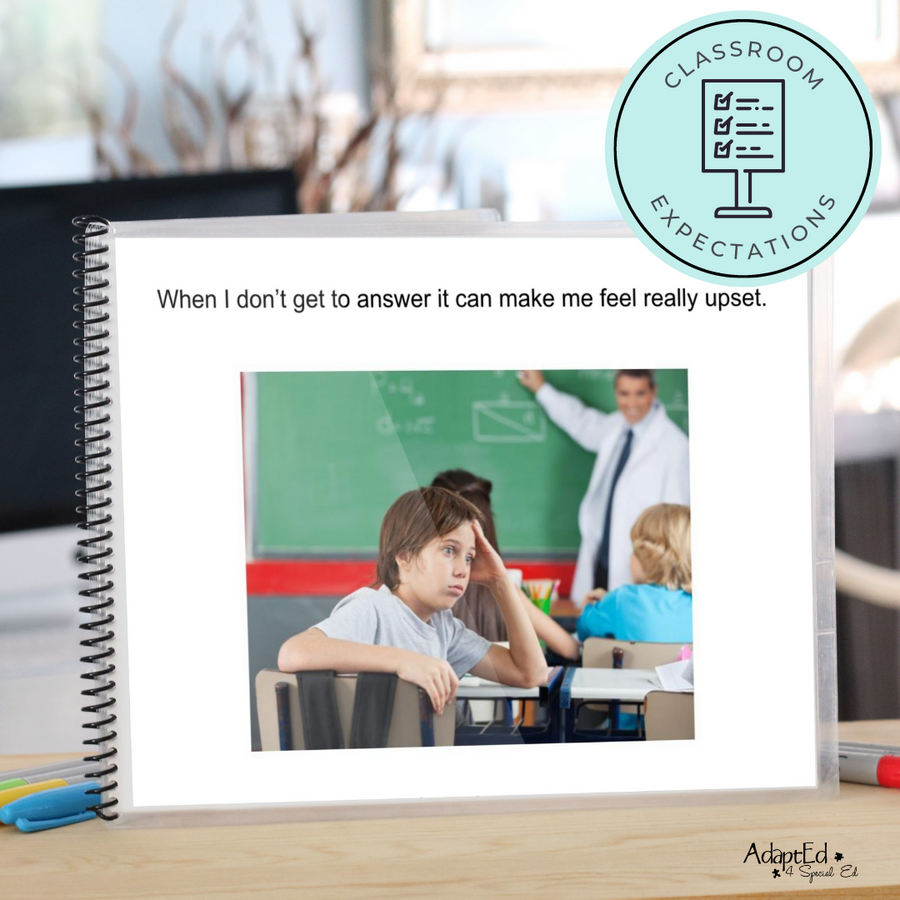 Social Skills Story: Upset When I Don't Get to Answer: Editable (Printable PDF ) School - AdaptEd4SpecialEd