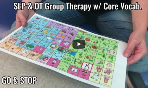 SLP and OT Group Therapy Lesson with Core Vocabulary Words Go & Stop