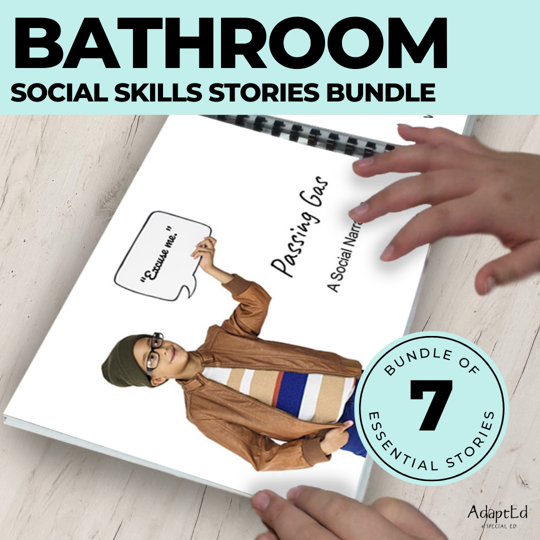 Bathroom Social Skills Story Bundle: Collection of 6 Social Narratives: Editable (Printable PDF )