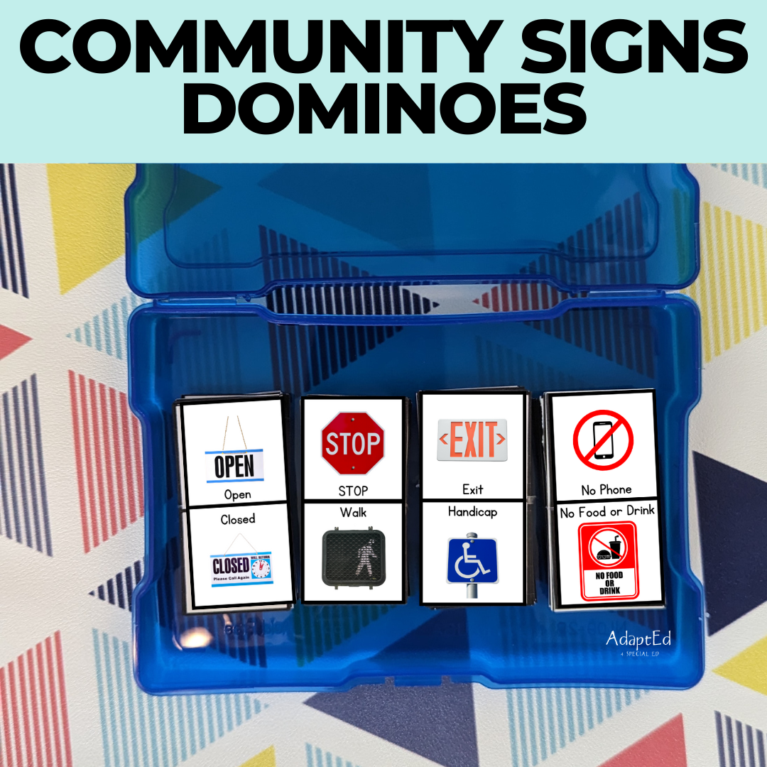 Community Signs Dominoes (Printable PDF)