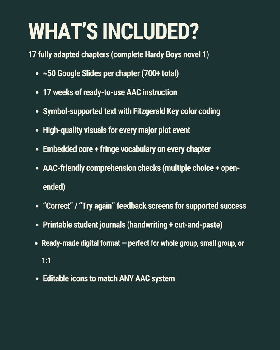 The Hardy Boys: The Tower Treasure — AAC Symbol-Supported Accessible Novel for Complex Communicators
