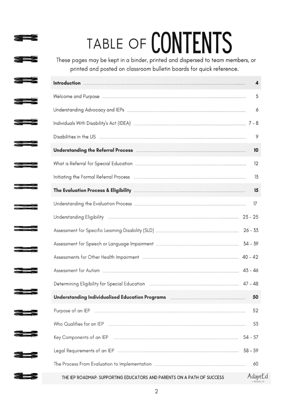 The IEP Roadmap: Supporting Educators and Parents  On a Path of Success