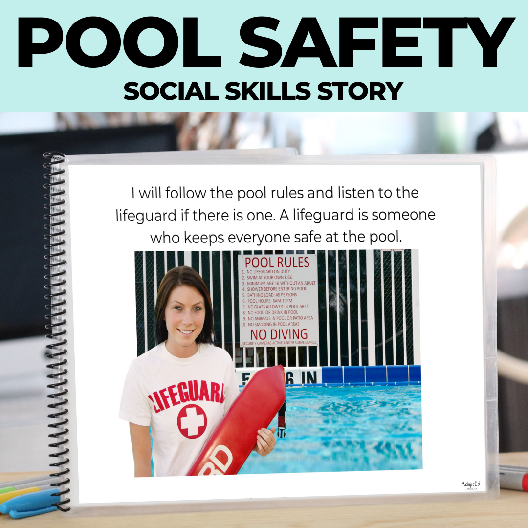 Pool Water Safety Social Skills Story  (Printable PDF )