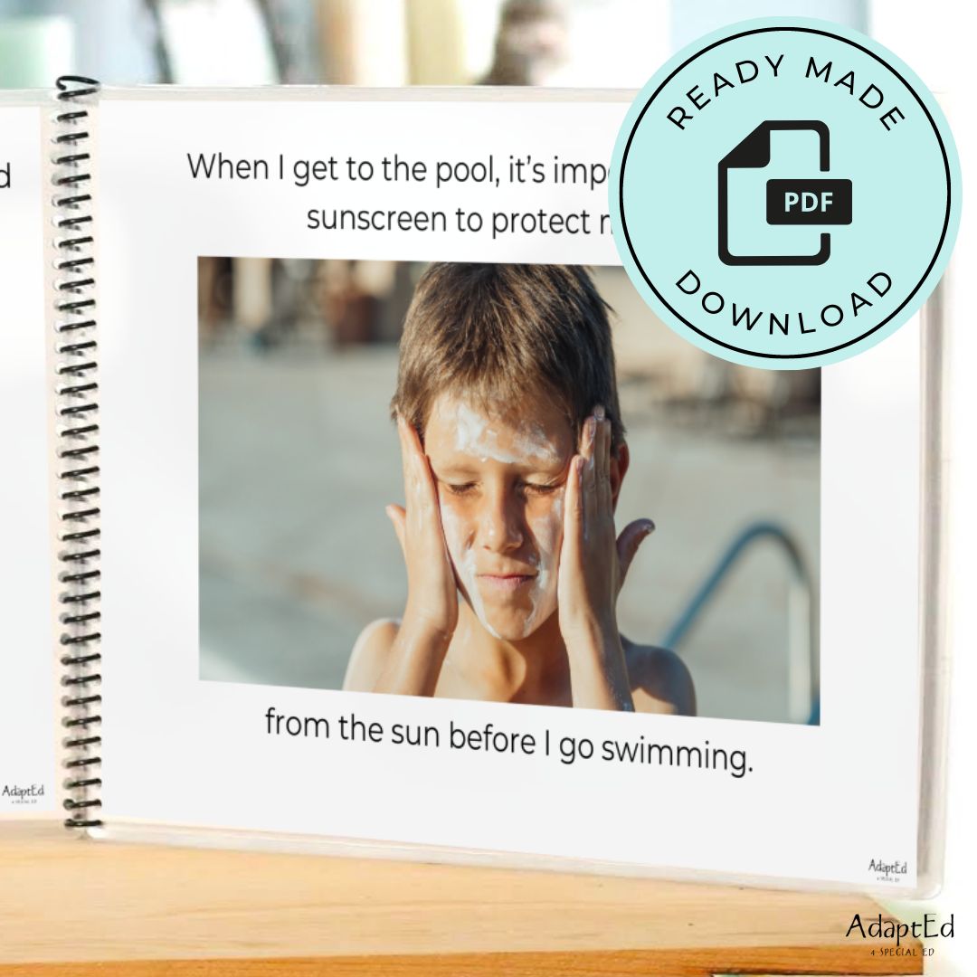 Pool Water Safety Social Skills Story  (Printable PDF )