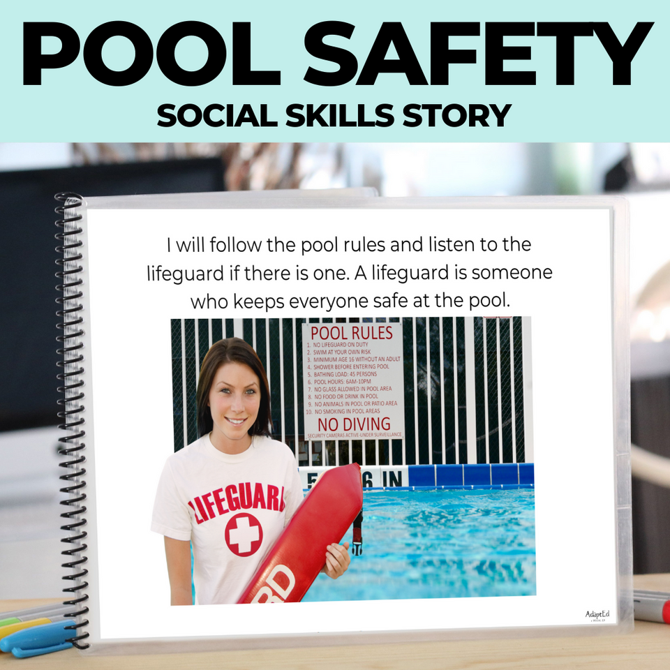 Pool Visual Basic Swim Bundle Swimming and Water Safety Social Stories Pool Visual ...