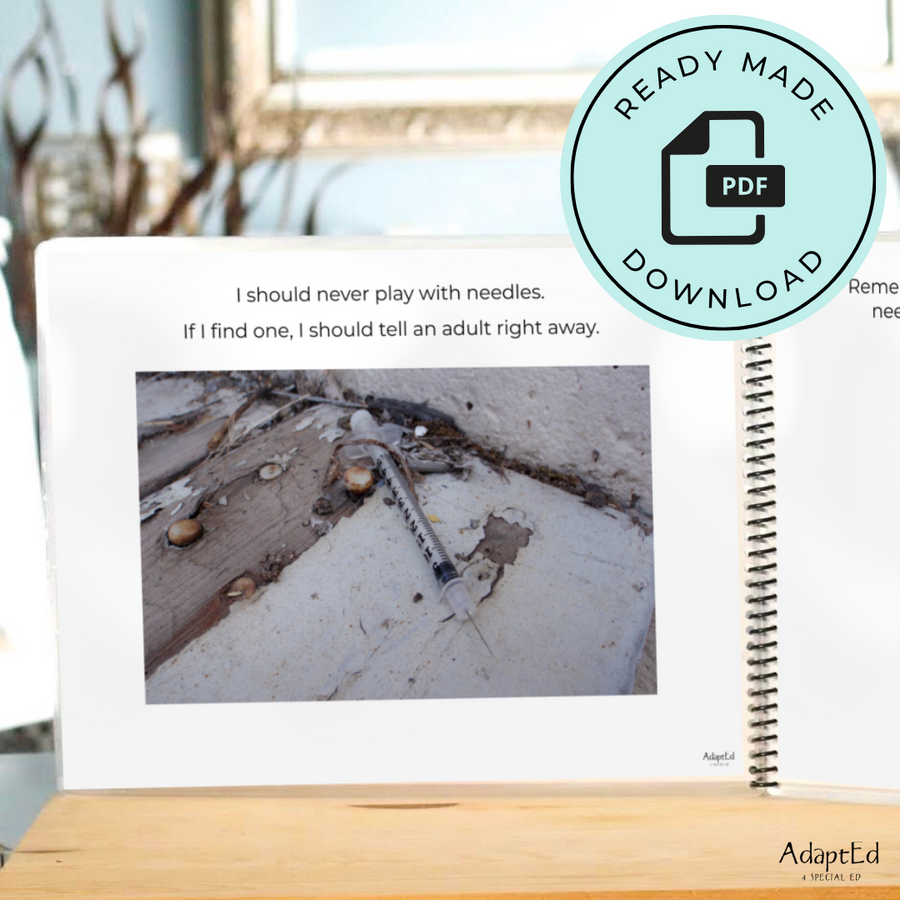 Safety With Sharp Objects: Safety Social Skills Story  (Printable PDF )