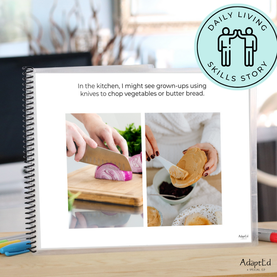 Safety With Sharp Objects: Safety Social Skills Story  (Printable PDF )