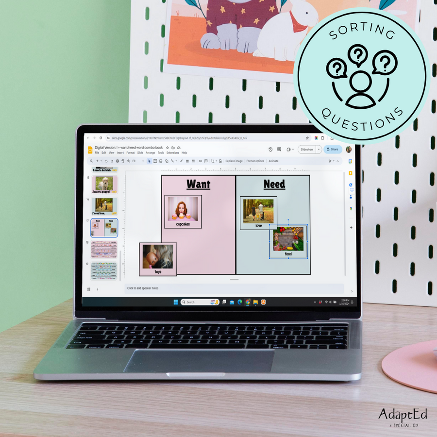 AAC CORE Words Book: Want or Need (Printable PDF's + Digital)