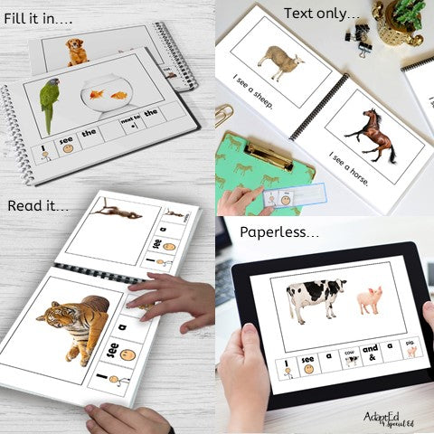 I see... Animals Book BUNDLE: 6 Thematic Units (Interactive Digital + Printable PDF) - AdaptEd4SpecialEd