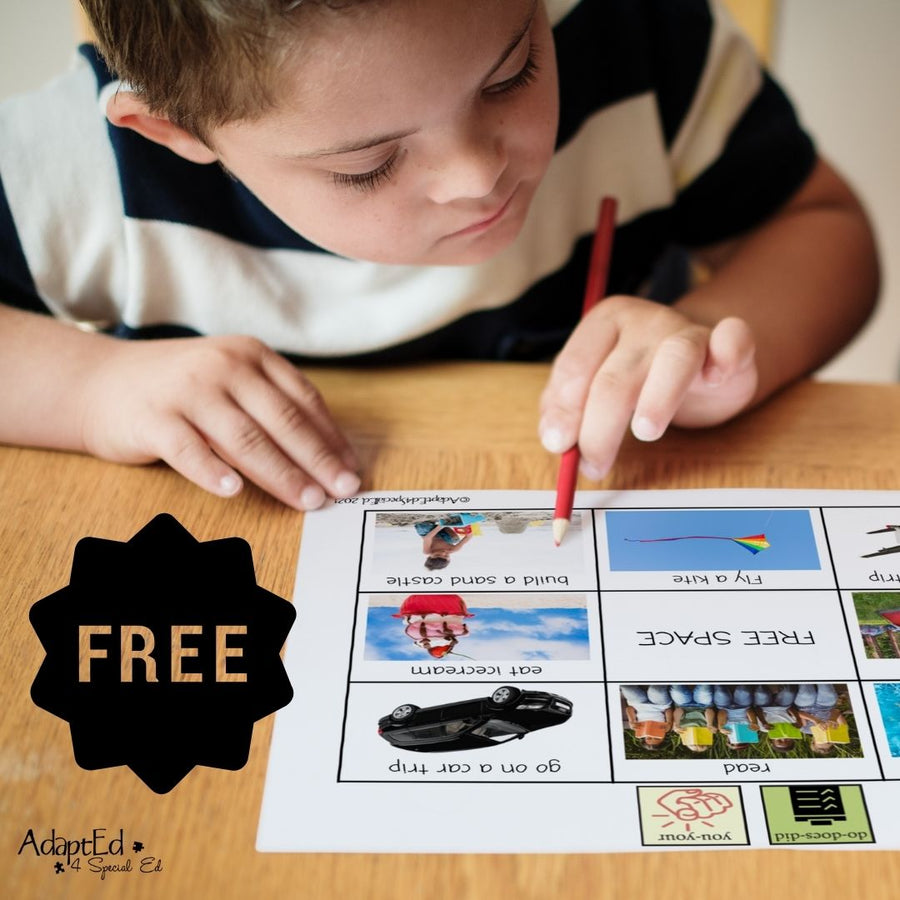 AAC Back to School BINGO using Core Vocabulary FREEBIE FREE - AdaptEd4SpecialEd