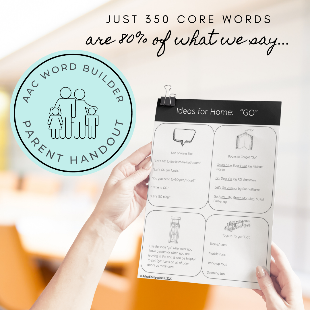 AAC Word Builder: 20 Word Bundle "This resource is amazing and has saved me hours of lesson planning!" -Brigid AAC Core Vocabulary - AdaptEd4SpecialEd