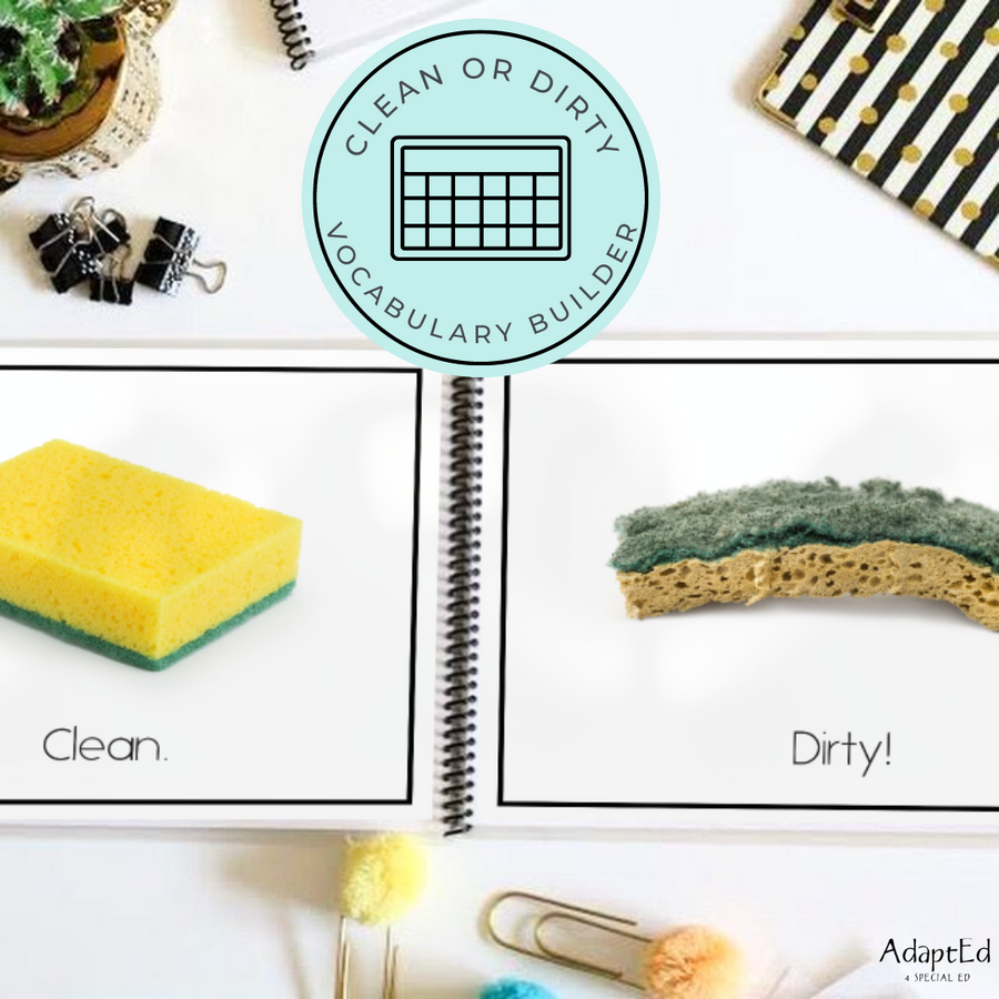 AAC CORE Words Book: Clean or Dirty? (Printable PDF's) - AdaptEd4SpecialEd