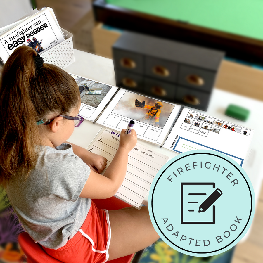 Firefighter Visual Story Writing + Adapted Book (Printable PDF & Interactive Digital) - AdaptEd4SpecialEd