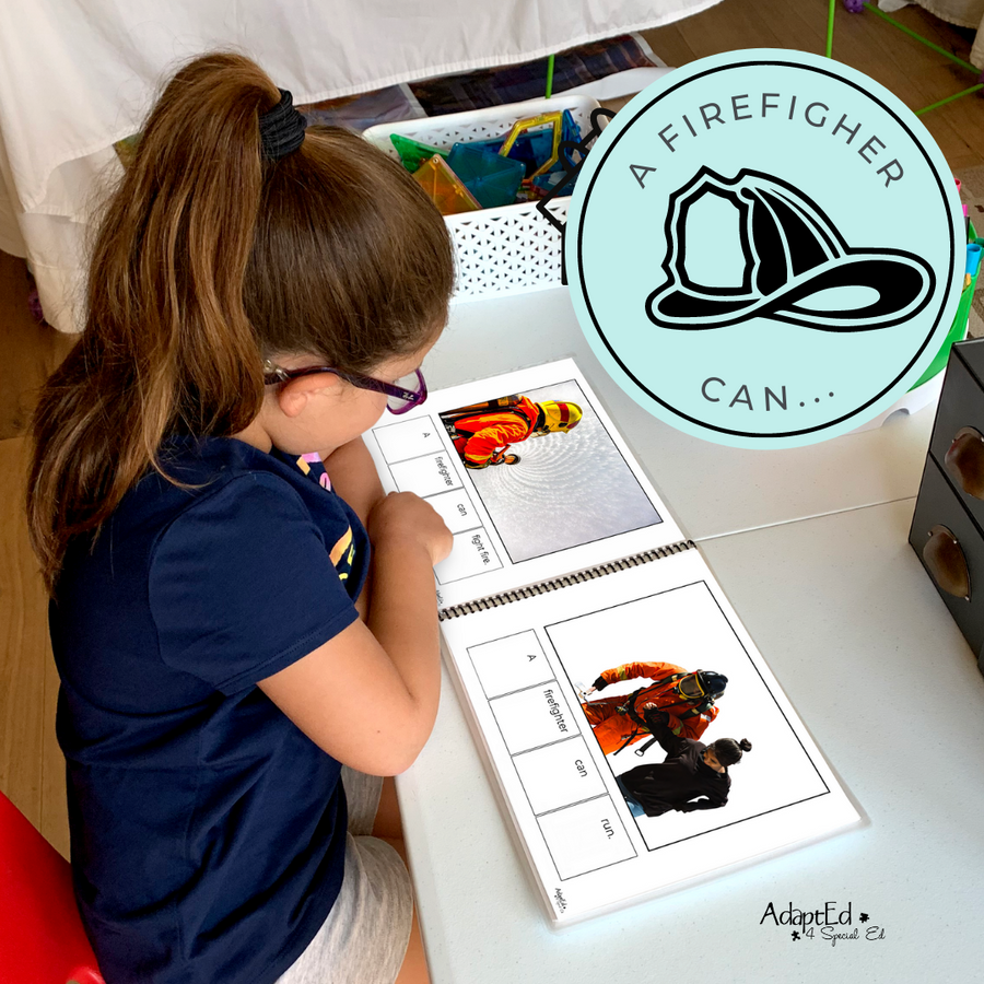 Firefighter Visual Story Writing + Adapted Book (Printable PDF & Interactive Digital) - AdaptEd4SpecialEd