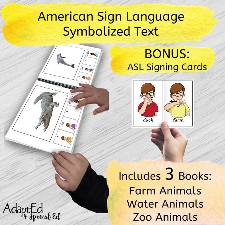 Emergent Readers: ASL "I see Animals" (Interactive Digital + Printable PDF) Sign Language - AdaptEd4SpecialEd