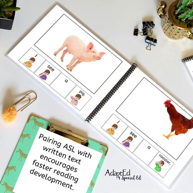 Emergent Readers: ASL "I see Animals" (Interactive Digital + Printable PDF) Sign Language - AdaptEd4SpecialEd