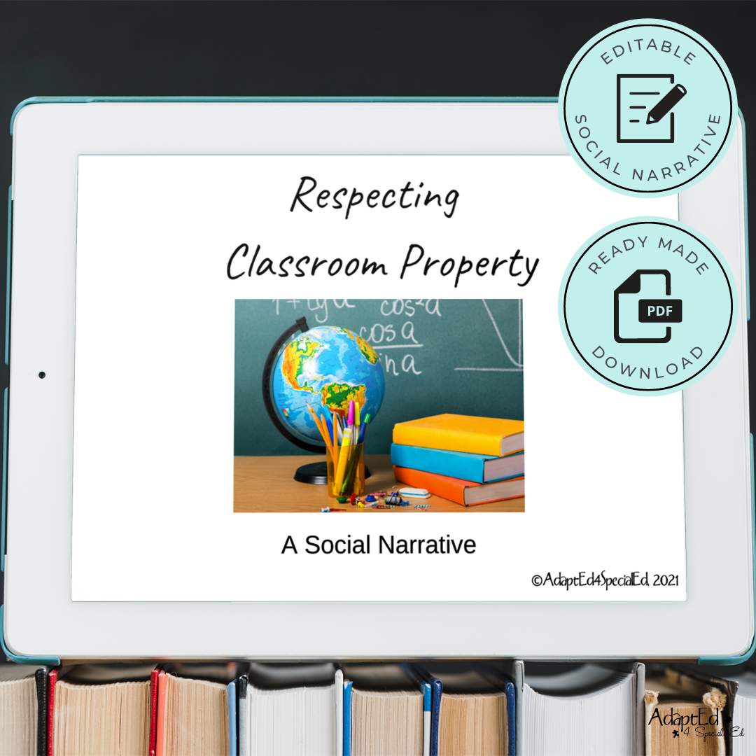 Social Skills Story: Respecting School Property: Editable (Printable PDF ) School - AdaptEd4SpecialEd