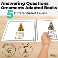 Thumbnail for Answering Simple Questions Adapted Books Christmas Ornaments 🎄 (Printable PDF + Digital) Wh Questions - AdaptEd4SpecialEd