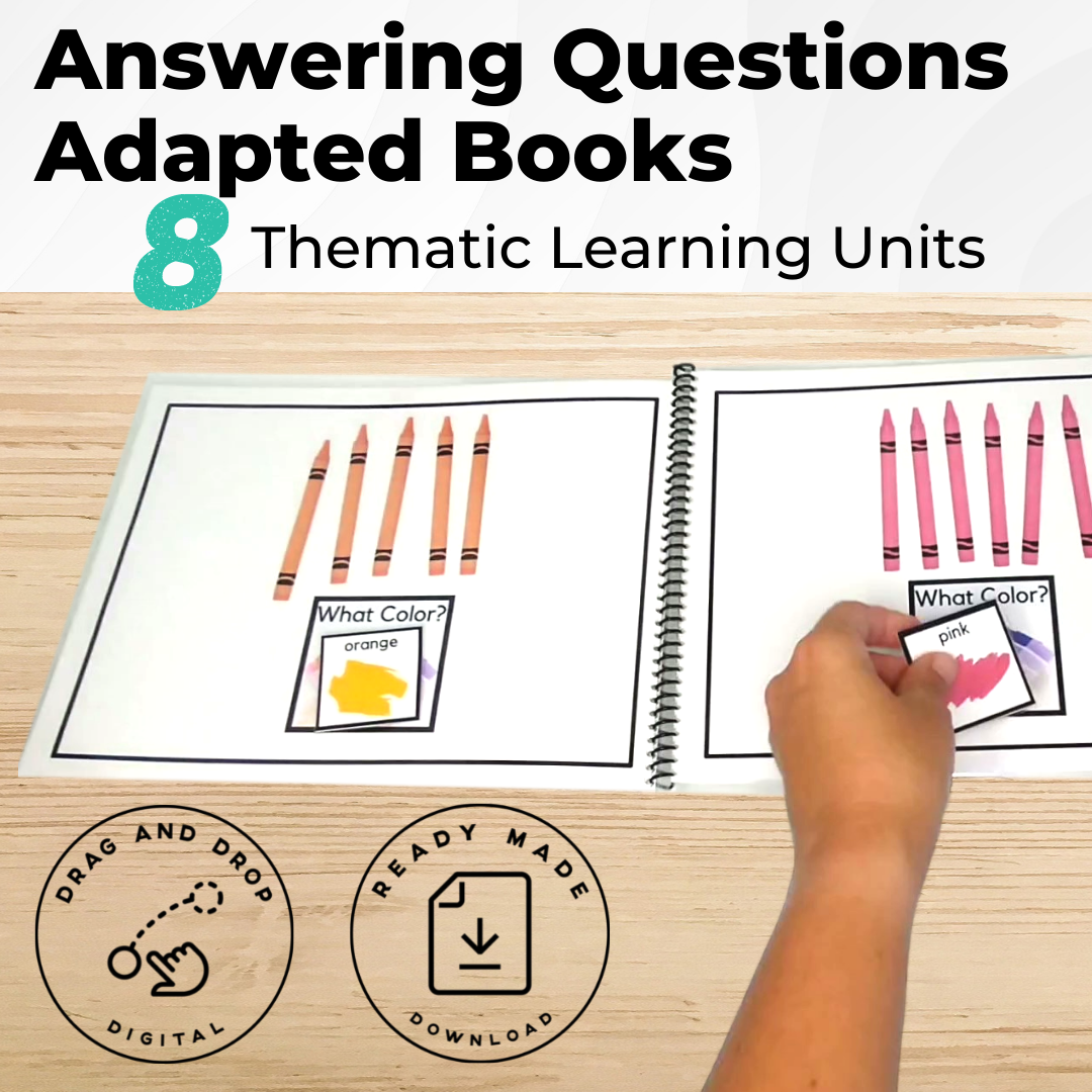 Answering Simple Questions Adapted Book BUNDLE (Printable PDF + Digital) Wh Questions - AdaptEd4SpecialEd
