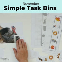 Thumbnail for November Simple Task Bins (Printable PDF) Wh Questions - AdaptEd4SpecialEd
