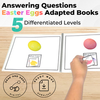 Thumbnail for Answering Simple Questions Adapted Books Easter Eggs (Printable PDF + Digital) Wh Questions - AdaptEd4SpecialEd