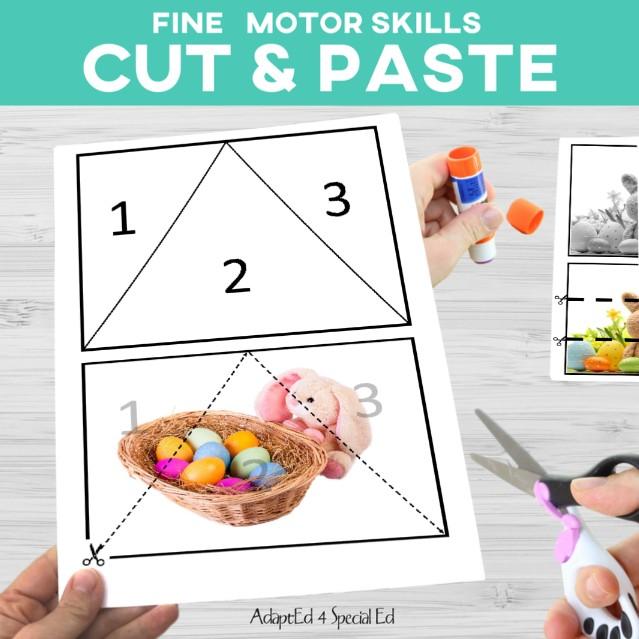 Fine Motor Skills: Cut and Paste April (Printable PDF) Cut and Paste - AdaptEd4SpecialEd