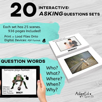 Thumbnail for Asking Questions BUNDLE (Printable PDF or Digital) Question Words - AdaptEd4SpecialEd