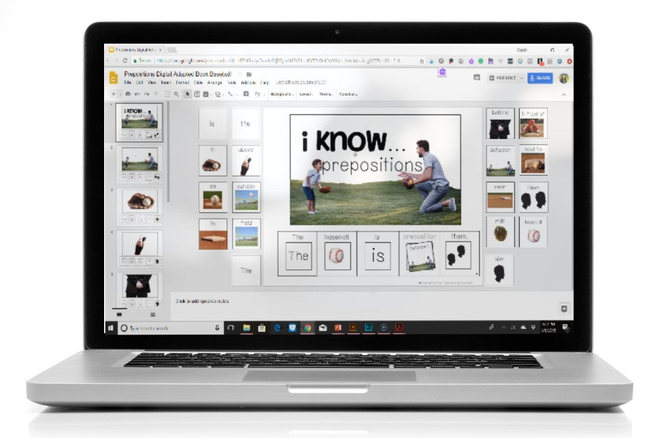 Prepositions Baseball Adapted Book + Hands-On Task Cards (Printable PDF + Interactive Digital) Prepositions - AdaptEd4SpecialEd