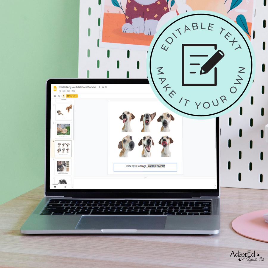 Social Skills Story: Being Nice to Pets: Editable (Printable PDF ) Life Skills - AdaptEd4SpecialEd