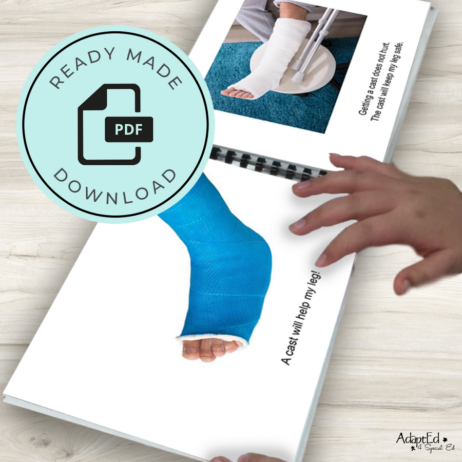 Social Narrative: Broken Leg: Editable (Printable PDF ) Uncategorized - AdaptEd4SpecialEd