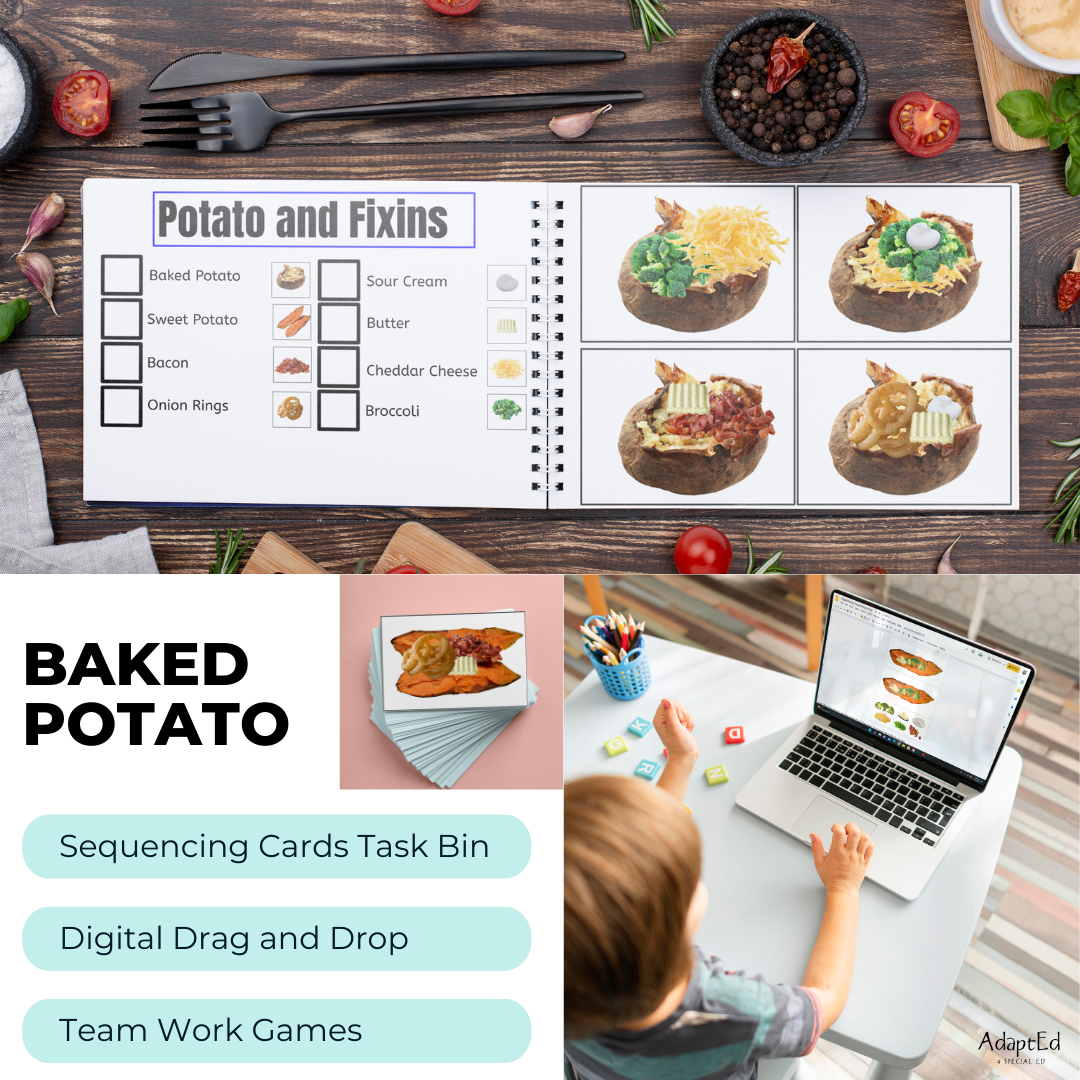 "Build a Stuffed Baked Potato" Task Bin Activity (Printable PDF + Interactive Digital)