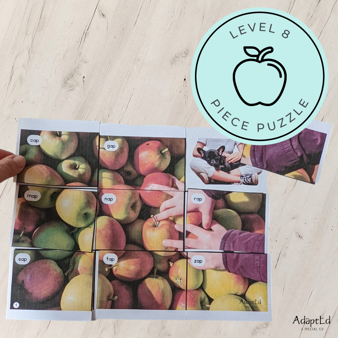 CVC Picture Puzzle Mats (-ap family words) Apple Themed - AdaptEd4SpecialEd