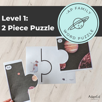 Thumbnail for CVC Picture Puzzle Mats (-at family words) Space Themed - AdaptEd4SpecialEd