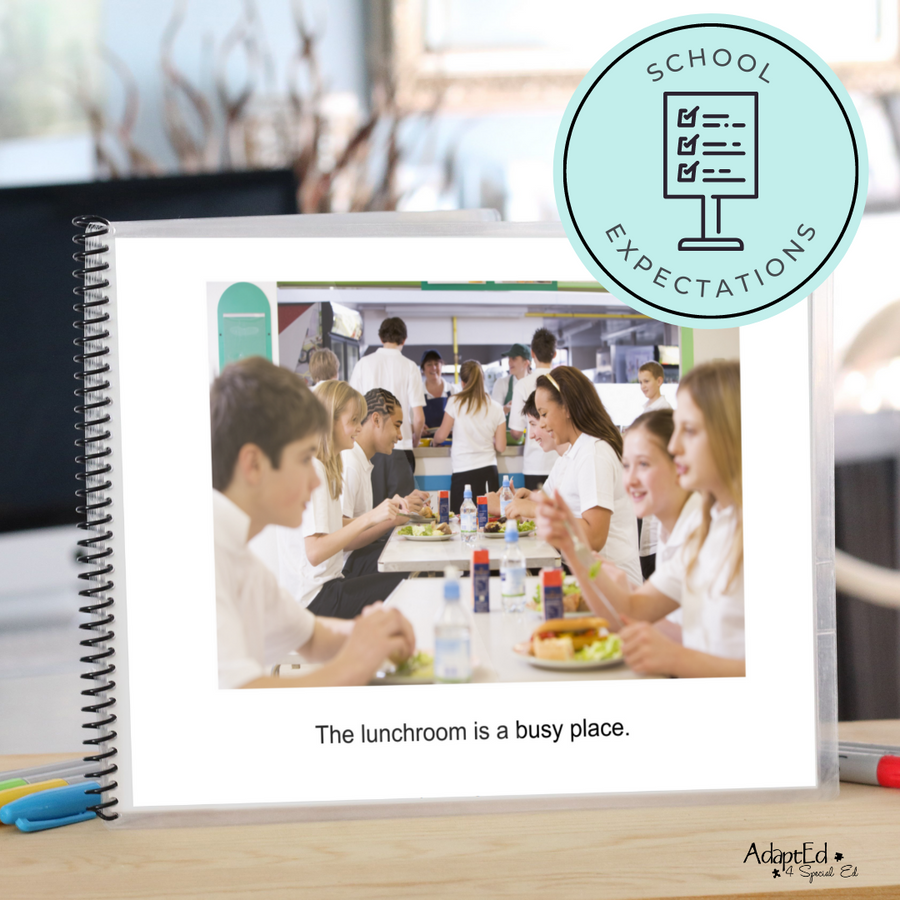 Social Skills Story: Cafeteria / Lunchroom Rules and Expectations (Printable PDF ) School - AdaptEd4SpecialEd