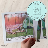 Thumbnail for Camping Counting Puzzles: Counting 1-5 1-10 11-20 21-30 (Printable PDF)
