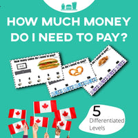 Thumbnail for Task Cards: How Many Bills Do I Pay With? Fast Food: Canadian Currency (Printable PDF) Money Awareness - AdaptEd4SpecialEd