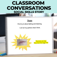 Thumbnail for Social Story: Classroom Conversations- Think, Pair, Share (Printable PDF) School - AdaptEd4SpecialEd