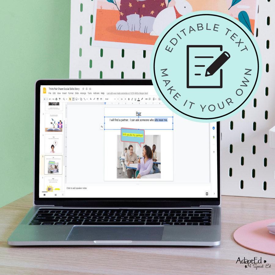 Social Story: Classroom Conversations- Think, Pair, Share (Printable PDF) School - AdaptEd4SpecialEd