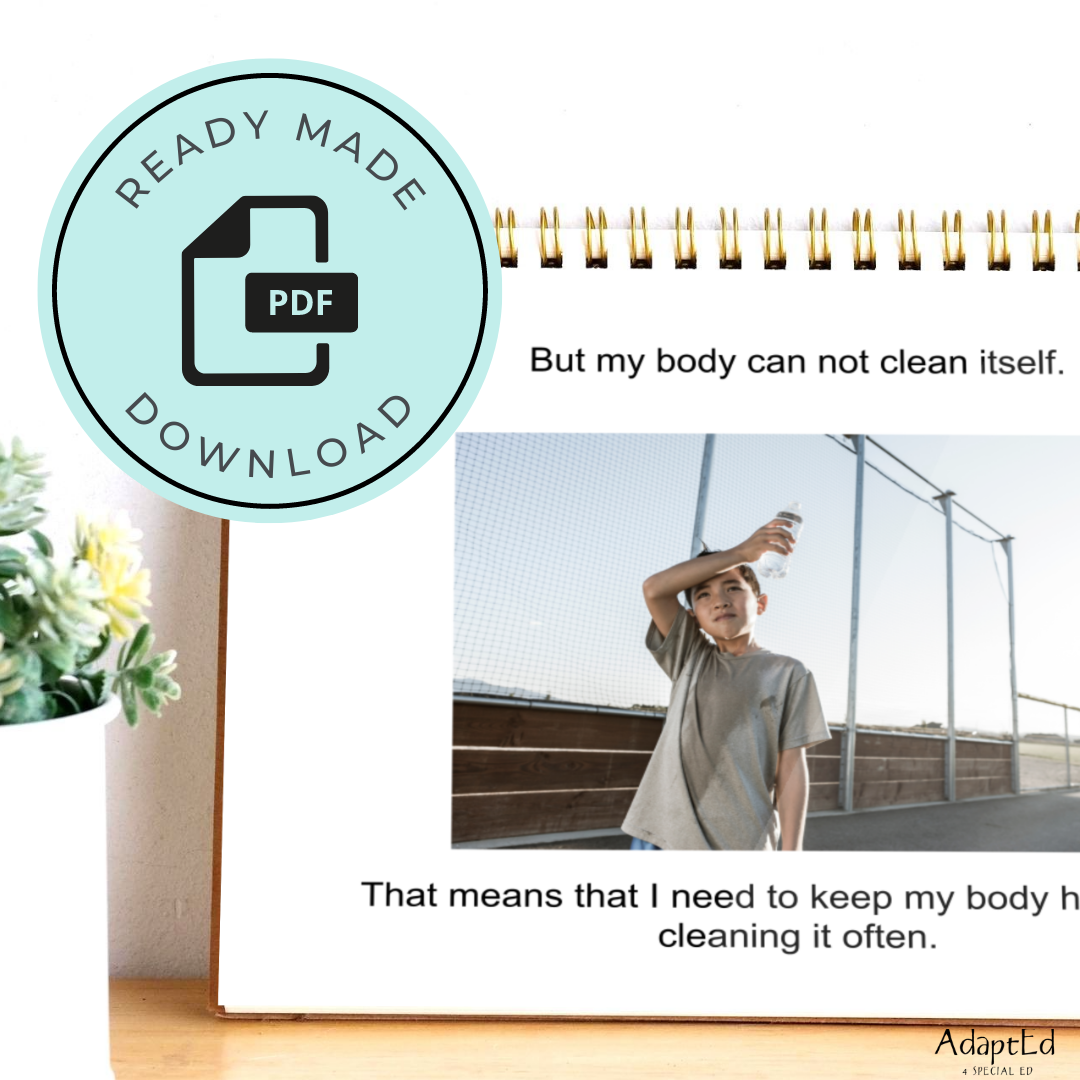 Social Skills Story: Cleaning My Body: Editable (Printable PDF ) Hygiene - AdaptEd4SpecialEd