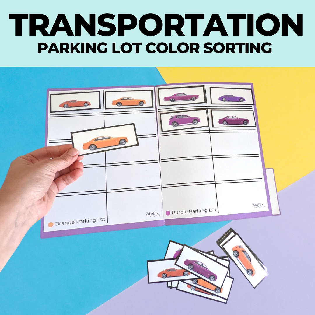 Transportation Color Matching Activity: Parking Lot of Color (Printable PDF) - AdaptEd4SpecialEd