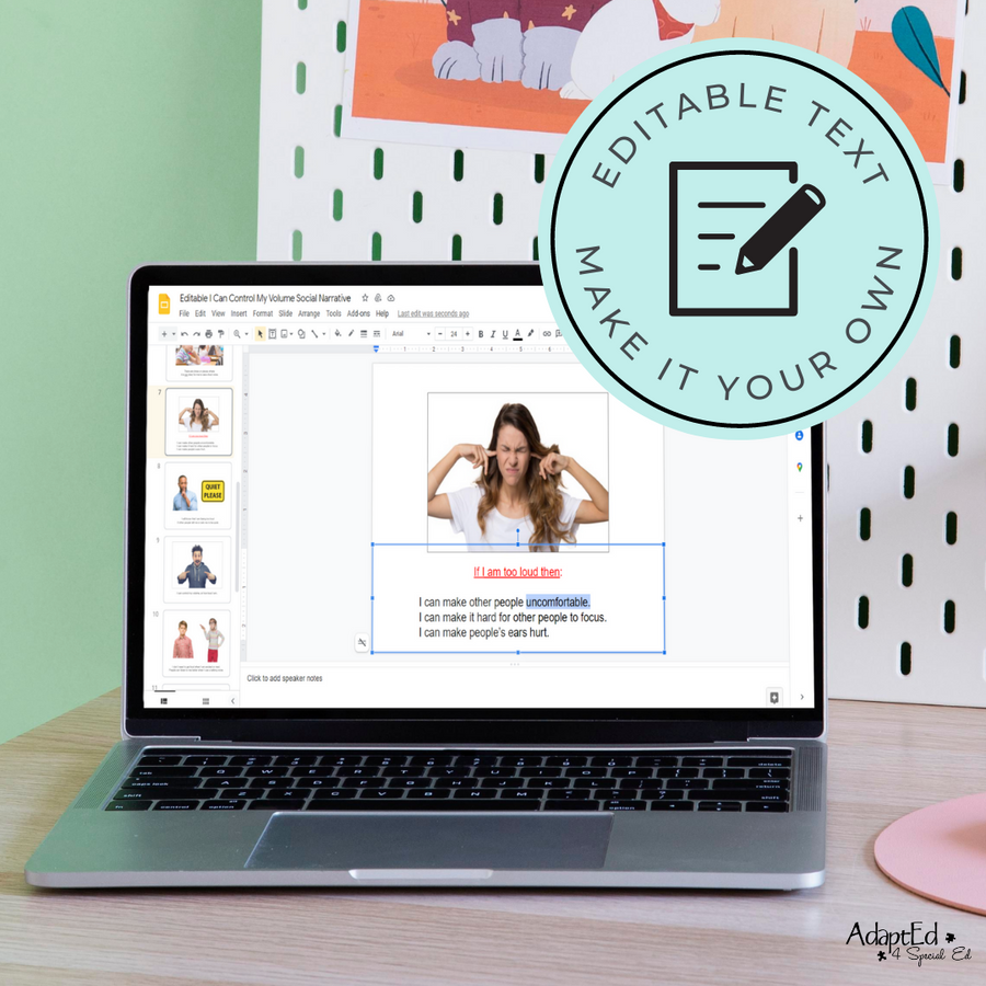 Social Skills Story: Controlling My Volume: Editable (Printable PDF ) School - AdaptEd4SpecialEd