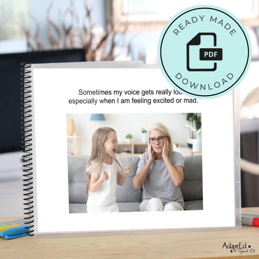 Social Skills Story: Controlling My Volume: Editable (Printable PDF ) School - AdaptEd4SpecialEd