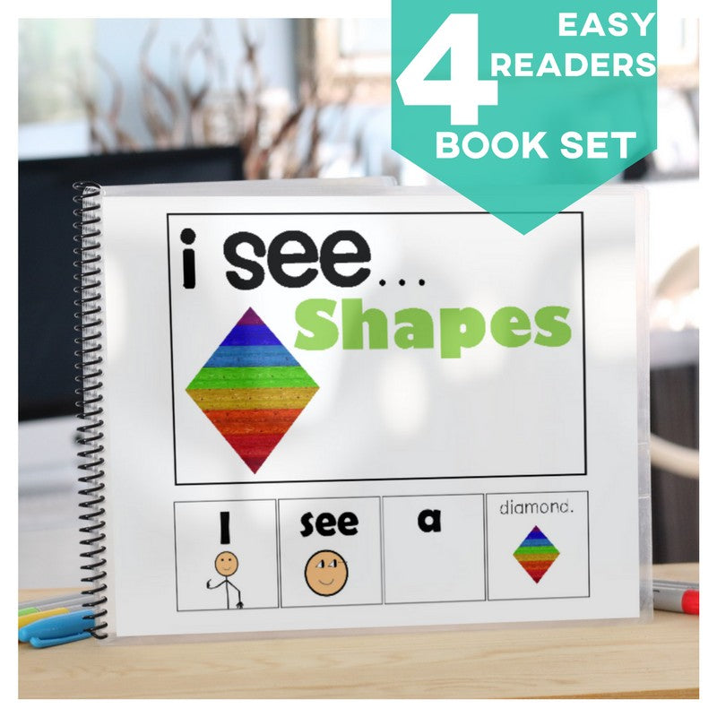 Shapes: Adapted Book and Emergent Readers 4 Book Set (Printable PDF) - AdaptEd4SpecialEd