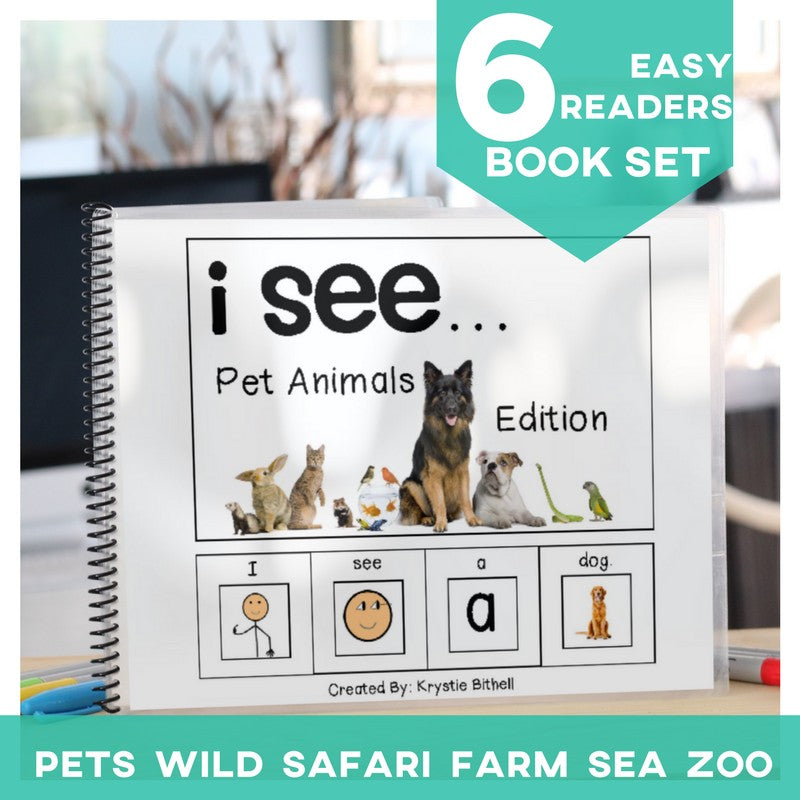 Emergent Readers: I see... (animals) Set of 6 (Printable PDF) - AdaptEd4SpecialEd
