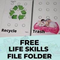 Thumbnail for Trash vs. Recycling Sorting Life Skills File Folder Freebie FREE - AdaptEd4SpecialEd