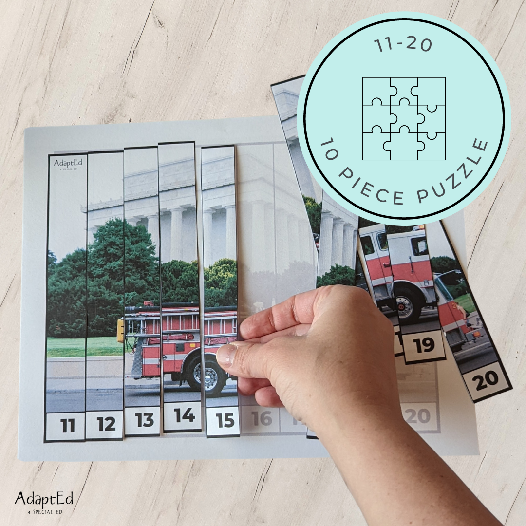 Vehicle Transportation Counting Puzzles: Counting 1-5 1-10 11-20 21-30 (Printable PDF)