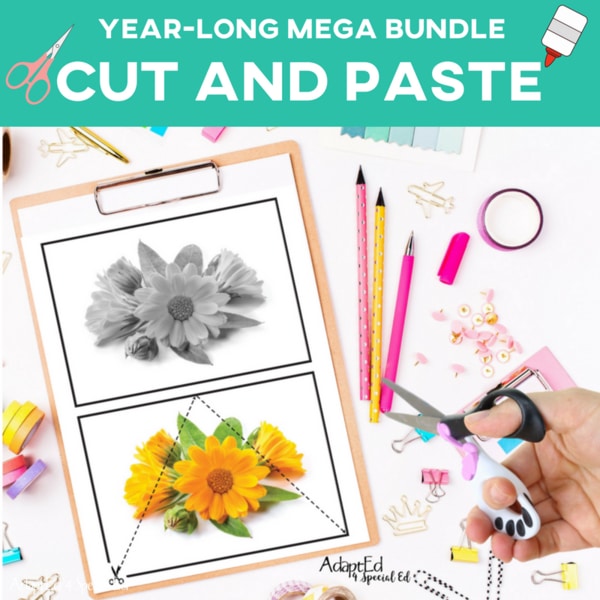 Cut and Paste Full Year BUNDLE (Printable PDF) Cut and Paste - AdaptEd4SpecialEd